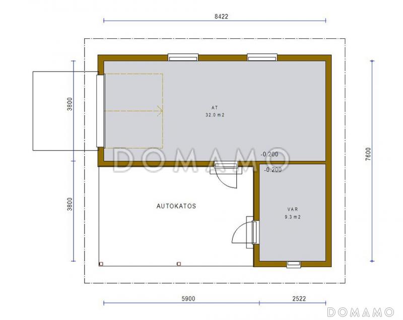 Проект каркасного гаража и навеса с хозблоком / План 1 этажа