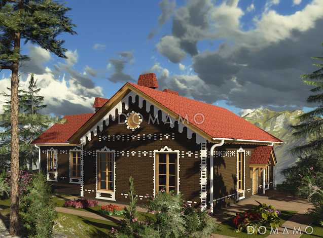 Проект одноэтажного дома с чердачным помещением