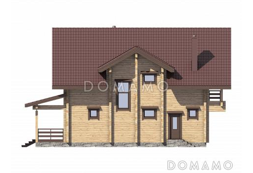 Проект дома из бруса с небольшой кухней / Фасад 4