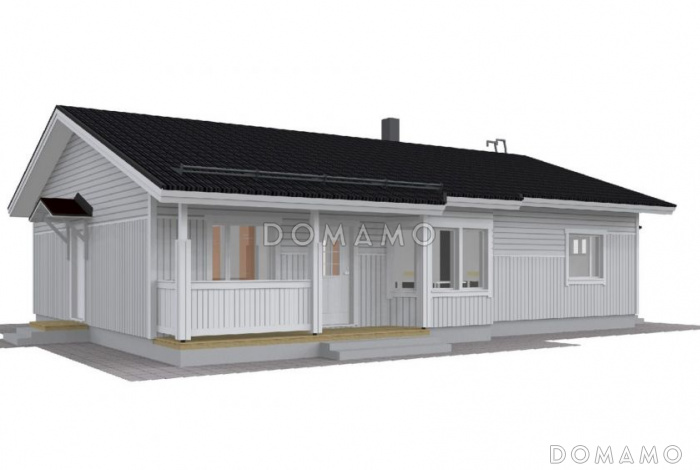 Проект каркасного дома с эркером в кухонной зоне