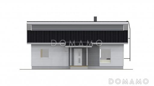 Проект одноэтажного каркасного дома с двумя спальнями / Фасад 1