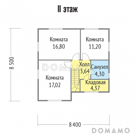 Проект каркасного дома с идеальной планировкой / План мансардного этажа