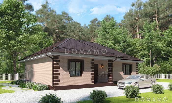 Проект одноэтажного дома с тремя спальнями