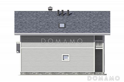 Проект дома с просторной террасой / Фасад слева