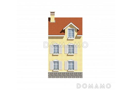 Проект узкого трехэтажного таунхауса 108 кв метров без гаража / Фасад 2