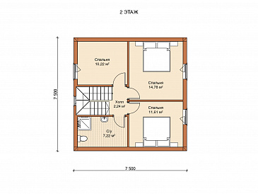 Каркасный дом "Фрейя" / План 2 этажа