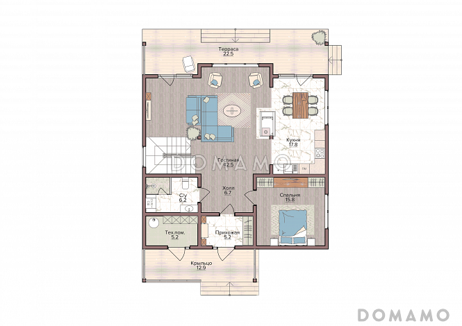 Серый Жемчуг 201 / План 1 этажа