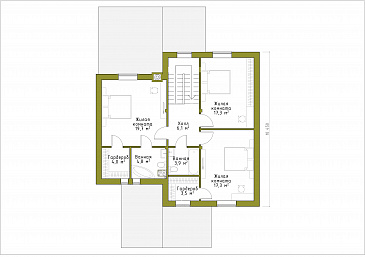 Проект брусового дома с эргономичной планировкой / План мансардного этажа