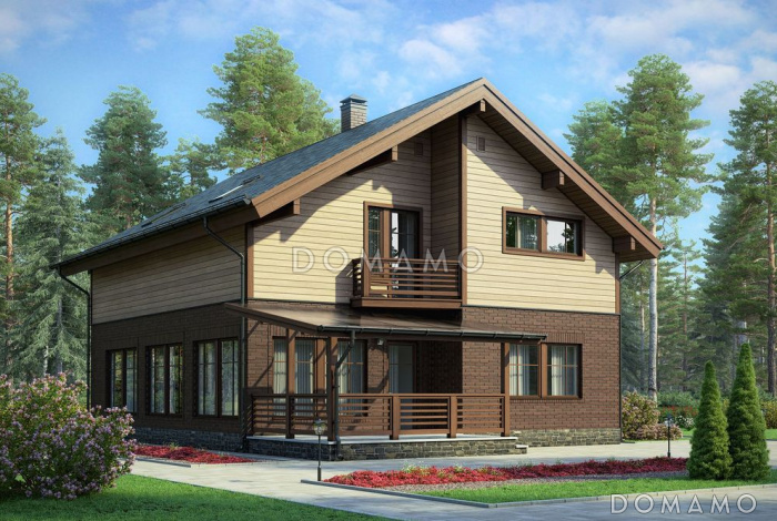 Проект дома со строгими прямоугольными формами