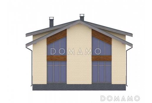 Проект двухэтажного дома с 4 спальнями и просторной ванной комнатой / Фасад 4