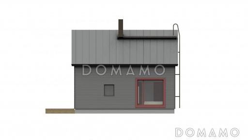 Проект каркасного дома с открытой террасой / Фасад 3