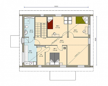 Проект двухэтажного комфортного дома / План 2 этажа