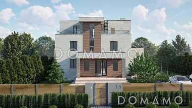 Проект современного особняка с бассейном, бильярдной и открытыми балконами на третьем этаже