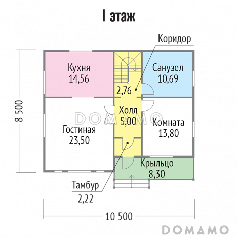 Проект дома с функционально распланированной планировкой / План 1 этажа