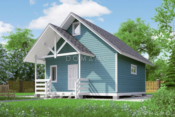 Проект бани из клееного бруса 6х5 с мансардой