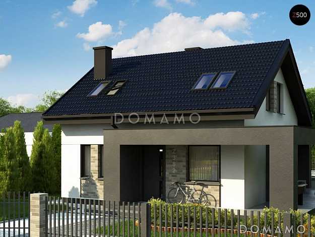 Проект компактного одноэтажного мансардного дома из газобетона с кабинетом и тремя спальнями