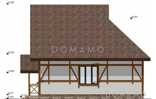 Проект каркасного дома для прислуги / Фасад 2