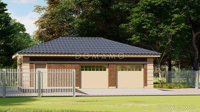 Проект гаража из кирпича на два машиноместа