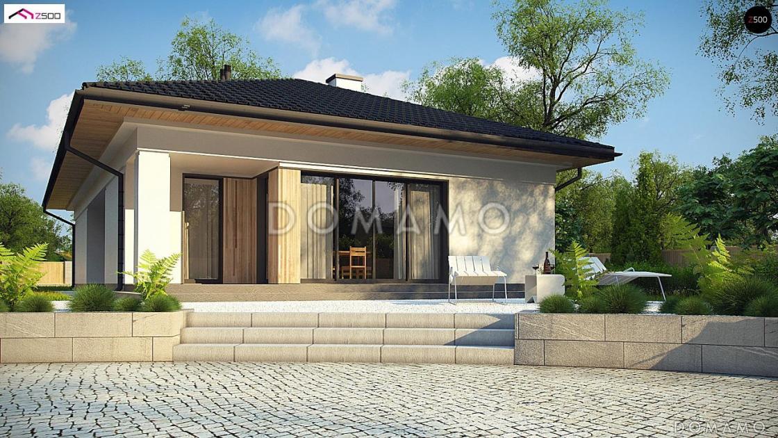 Проект комфортного одноэтажного дома из кирпича с тремя спальнями для узкого участка / 4