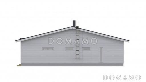 Проект одноэтажного дома с небольшой гардеробной, санузлом в хозяйской спальне / Фасад 2