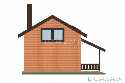 Проект каркасной бани с мансардным этажом / Фасад 4