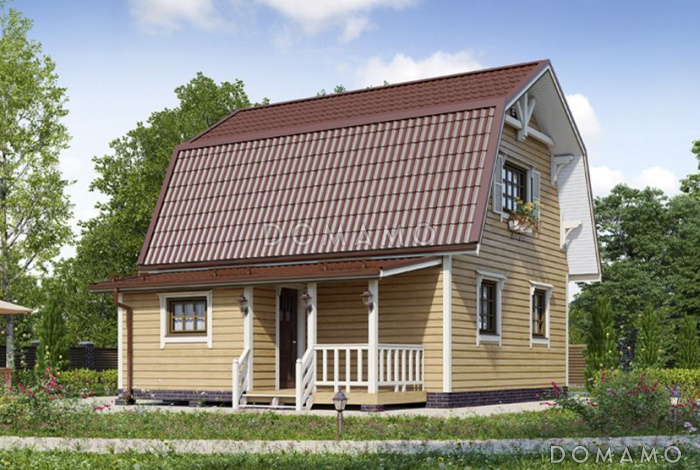Проект простого дома из клееного бревна