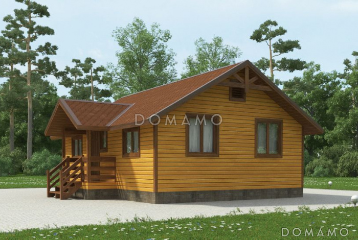Проект одноэтажного компактного дома из бруса