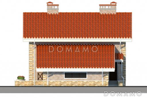 Проект дома из СИП панелей с мансардой, гаражом и тремя спальнями / Фасад 3