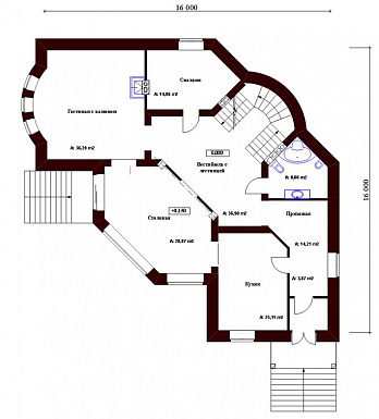 Проект кирпичного дома / План 1 этажа