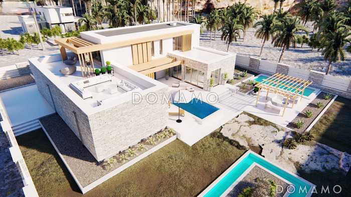 Проект двухэтажного дома с гаражом, большой прихожей, светлой гостиной, кабинетом