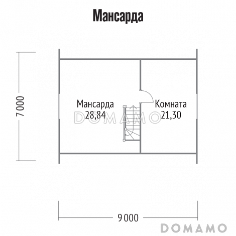 Проект дома с логичной планировкой внутреннего пространства / План мансардного этажа