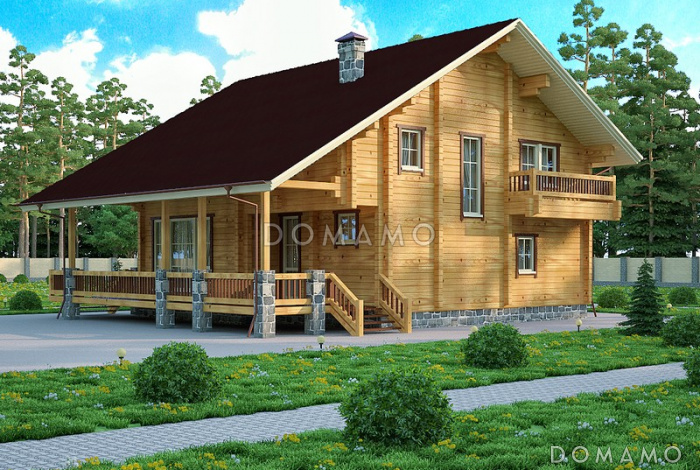 Проект дома с тремя спальнями на мансардном этаже