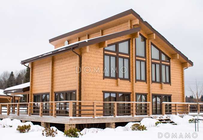 Проект дома из клееного бруса общей площадью более 400 м. кв.