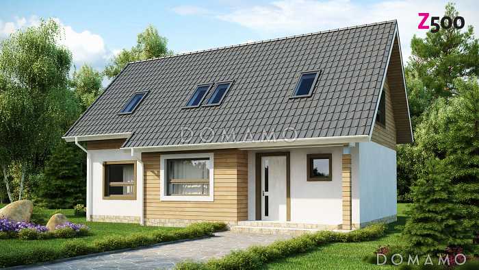 Проект традиционного мансардного дома из кирпича с дополнительной спальней на первом этаже