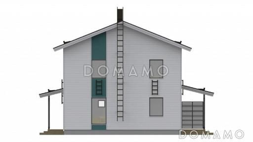 Проект каркасного дома маленькой кухонной зоной / Фасад 1