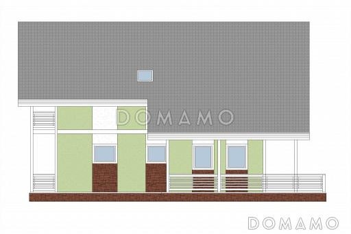 Проект каркасного дома с угловой террасой / Фасад 2