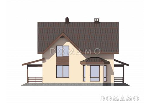 Проект дома из газобетона с спальней на первом этаже / Фасад 2