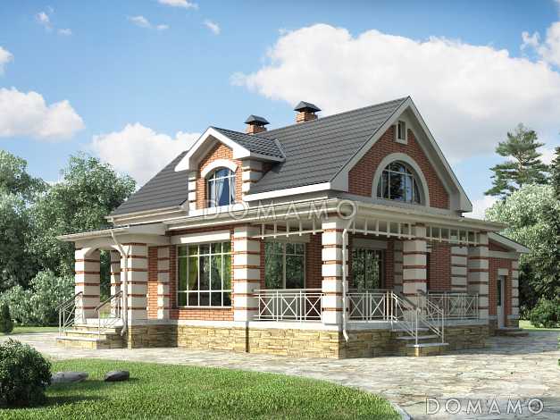 Проект современного дома из SIP панелей с гаражом