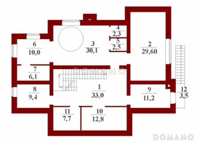 Проект дома с цокольным этажом в стиле фахверк / План цокольного этажа