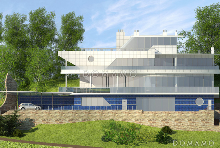 Проект дома современного дома с лифтом