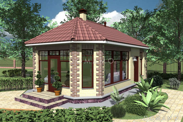 Проект беседки с хозяйственной комнатой