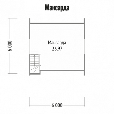 Проект каркасного дома без санузла / План мансардного этажа